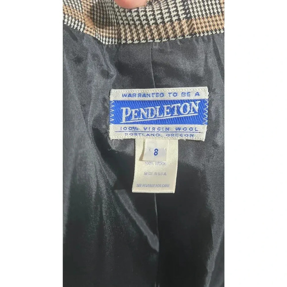 Vintage Pendelton 100% Wool Plaid Blazer sz 8 - Picture 5 of 5